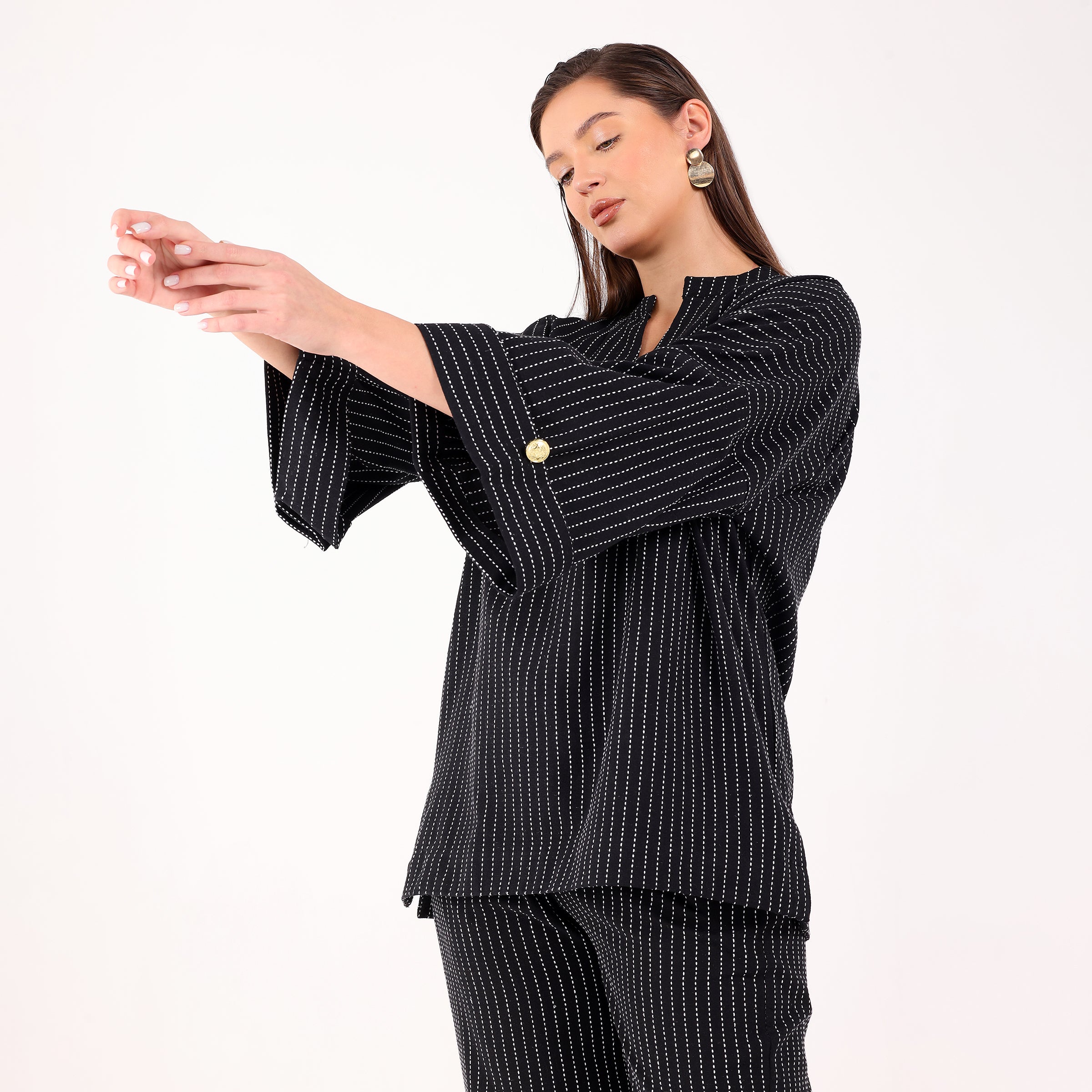 Sukoon- Kantha Coord Set- Black & White