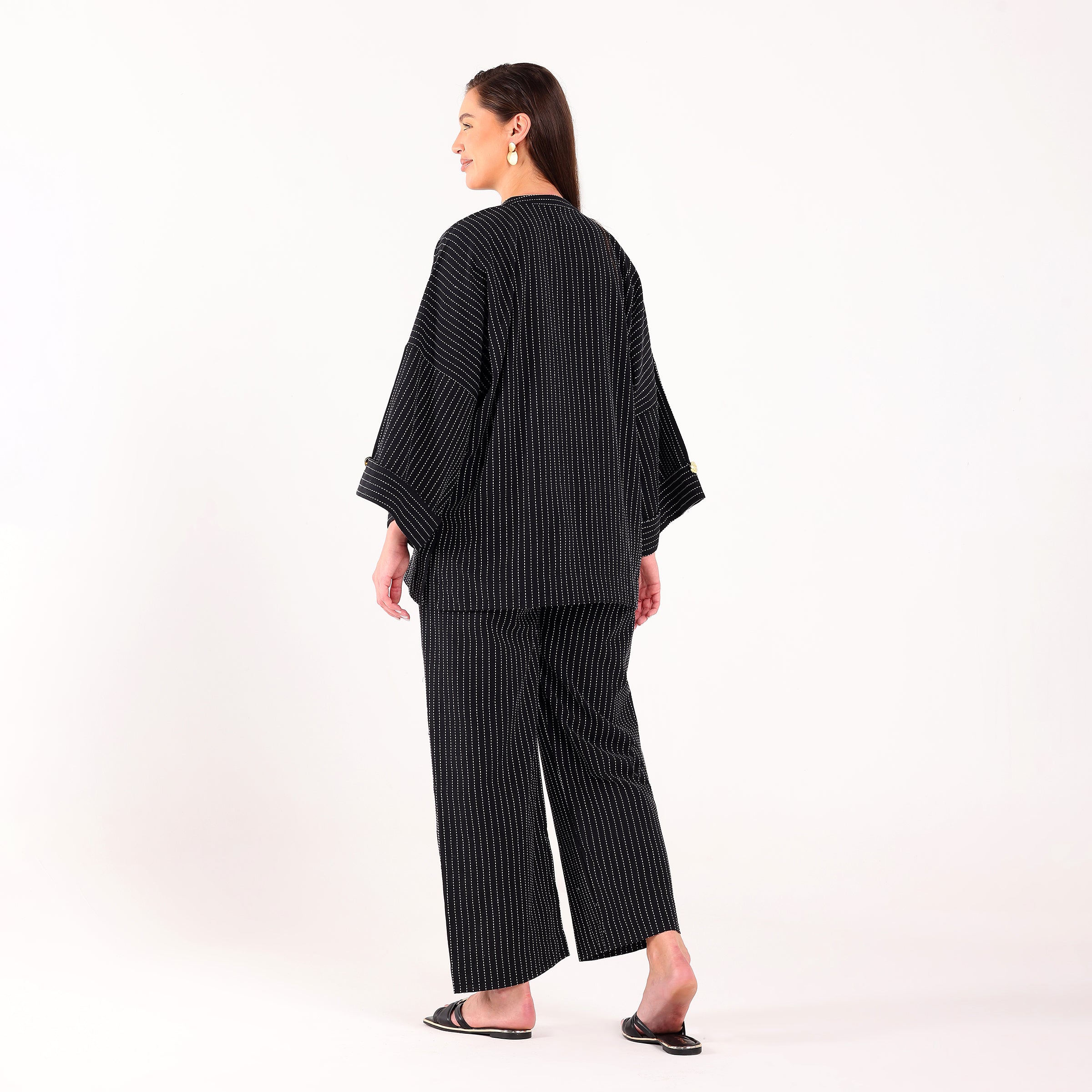 Sukoon- Kantha Coord Set- Black & White