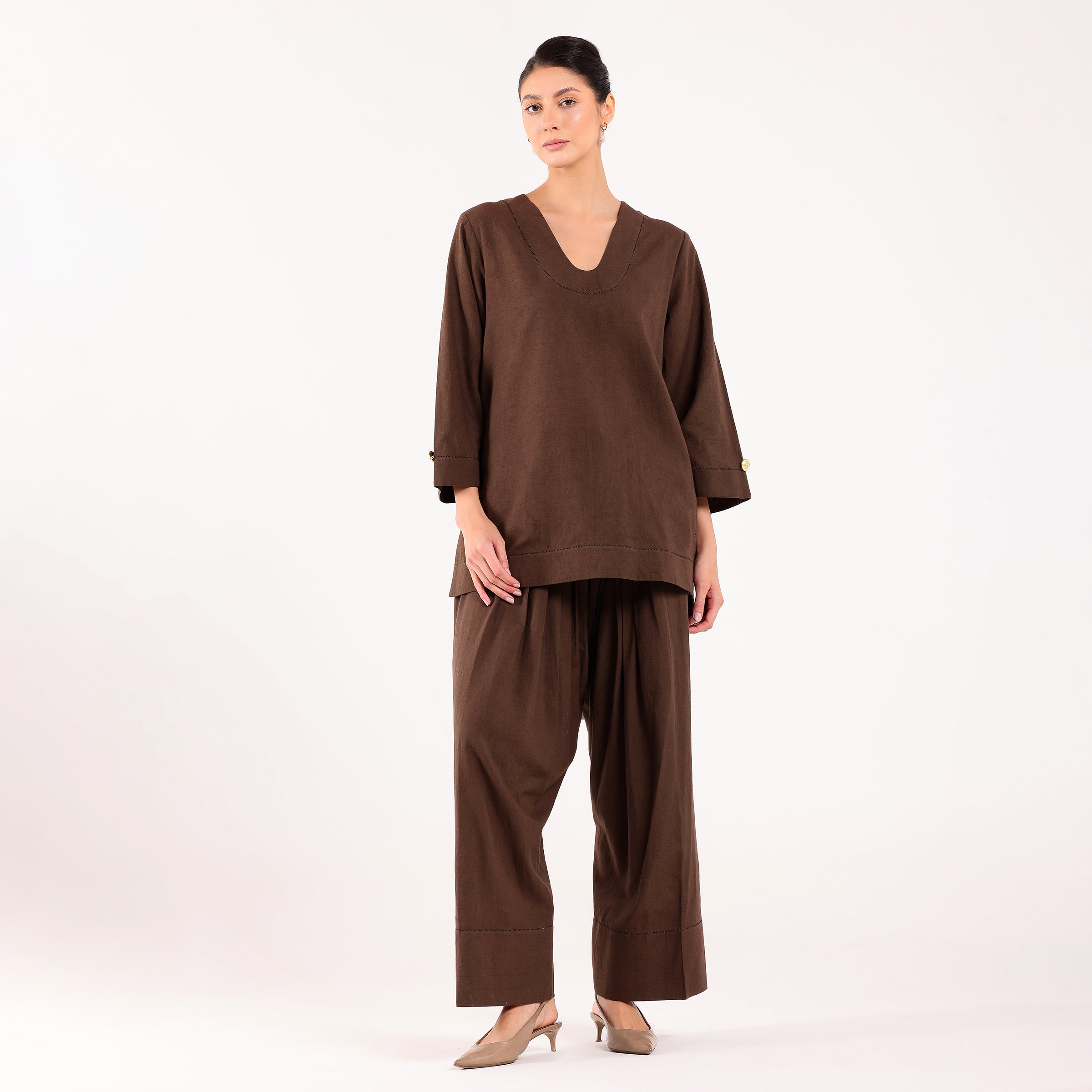 Sukoon- Farshi Coord Set Smoke Grey