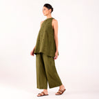 Sukoon- Flower Embroidered Coord Set Olive