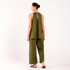 Sukoon- Flower Embroidered Coord Set Olive