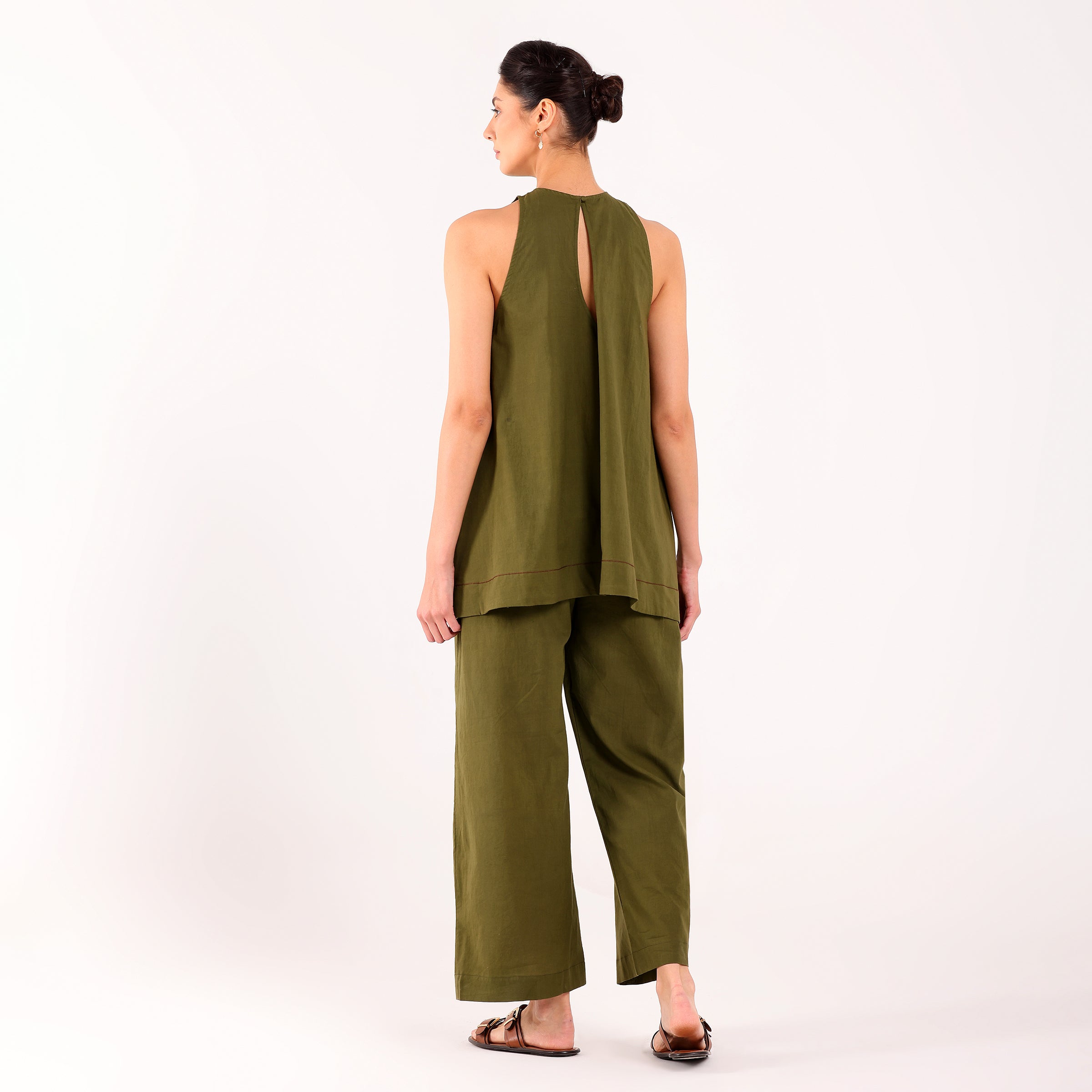 Sukoon- Flower Embroidered Coord Set Olive