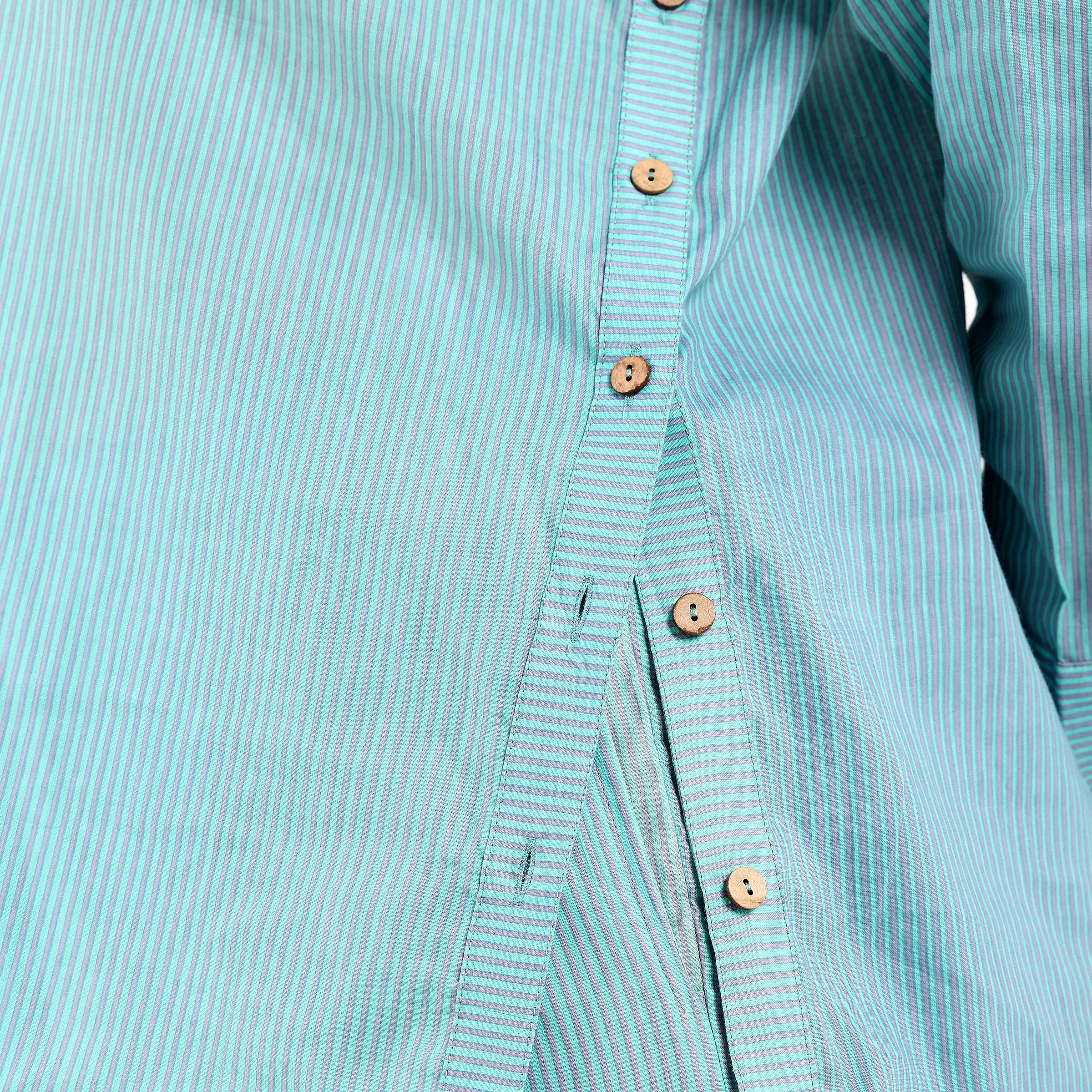 Sukoon- Side Button Coord Set Turquoise