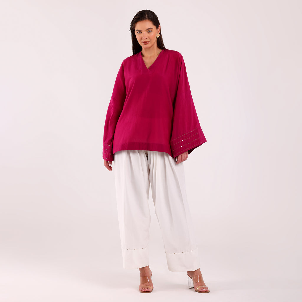 The Silk Edit- Magenta Choga Set