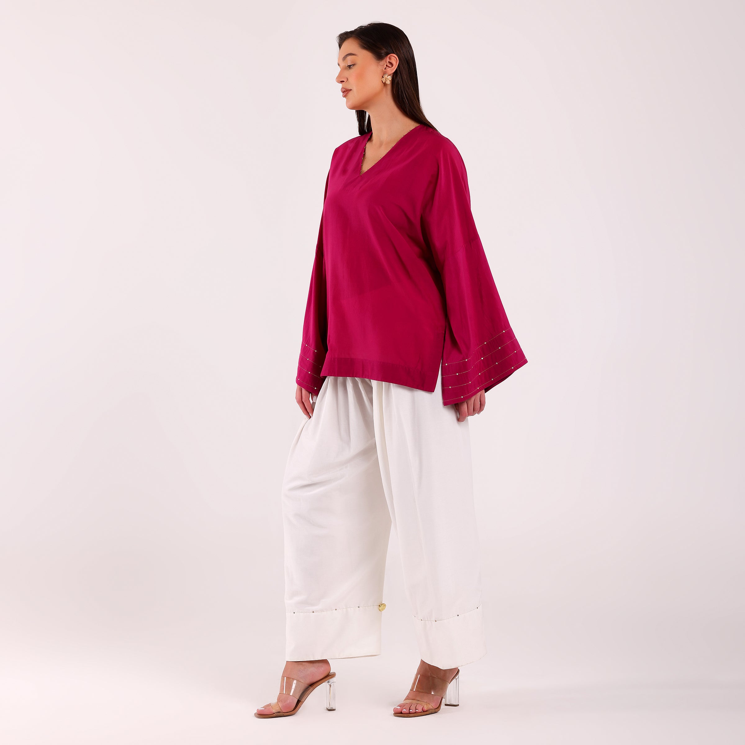 The Silk Edit- Magenta Choga Set