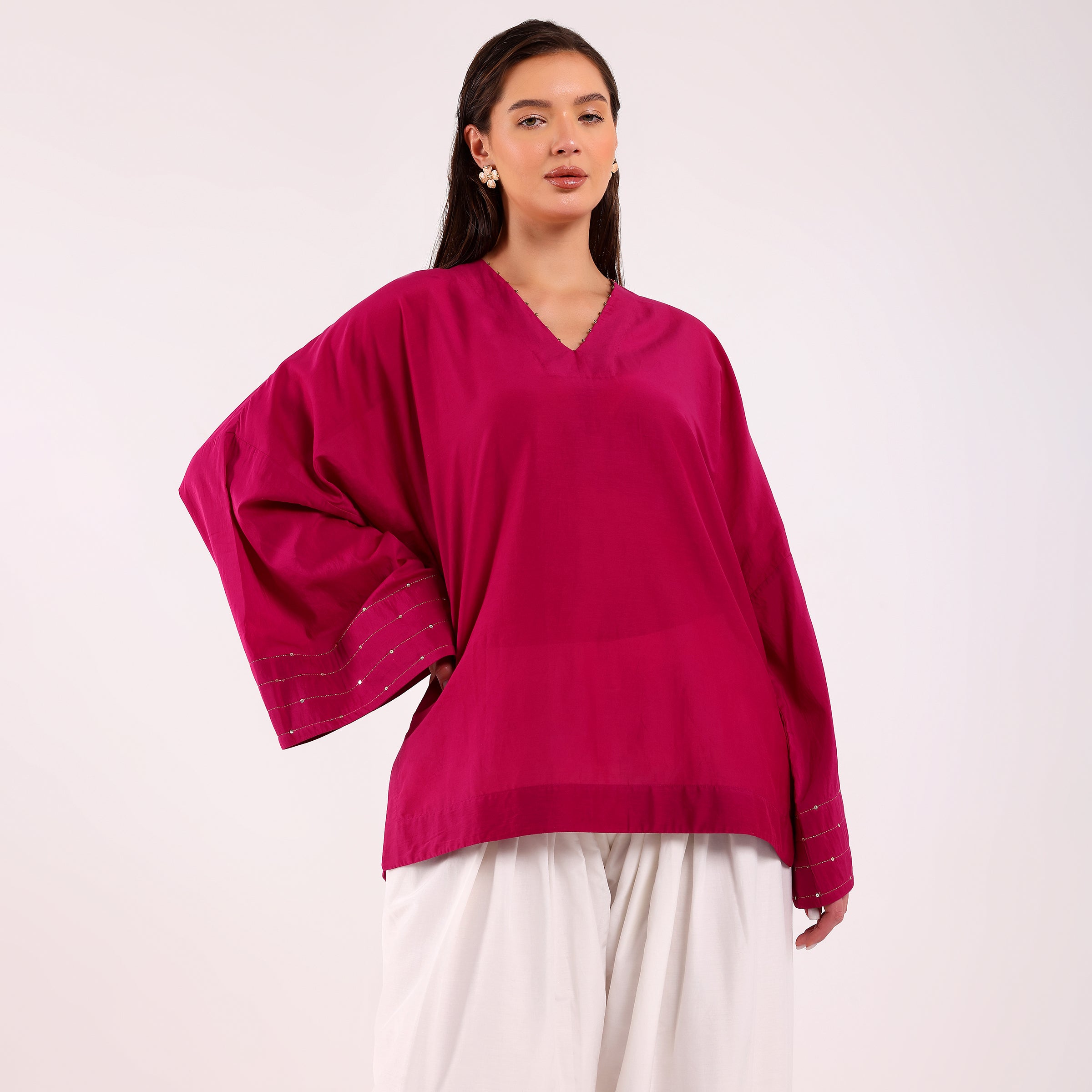 The Silk Edit- Magenta Choga Set