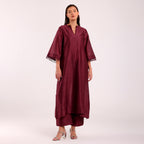 The Silk Edit- Long Kurta Set- Magenta