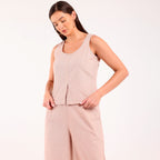 Sukoon- Linen Sleeveless Coord Rose