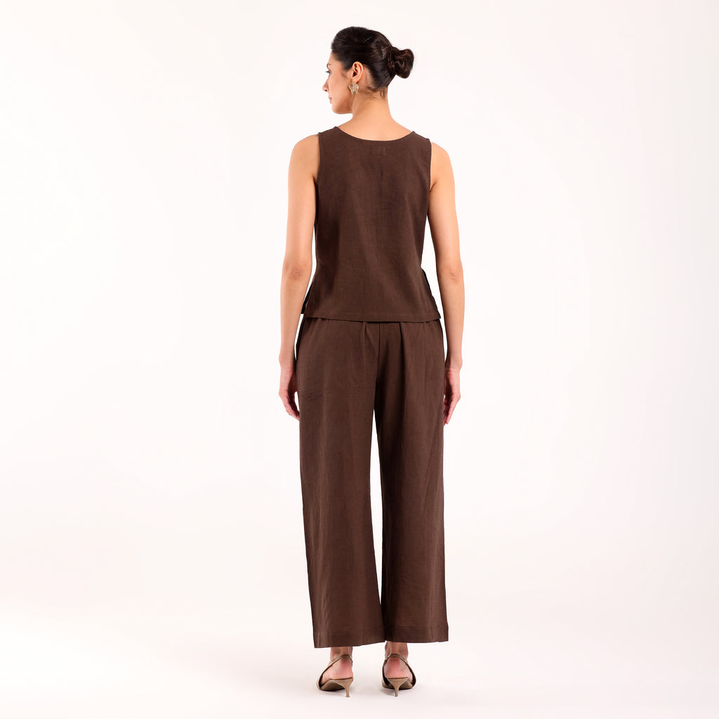 Sukoon- Linen Sleeveless Coord Smoke Grey