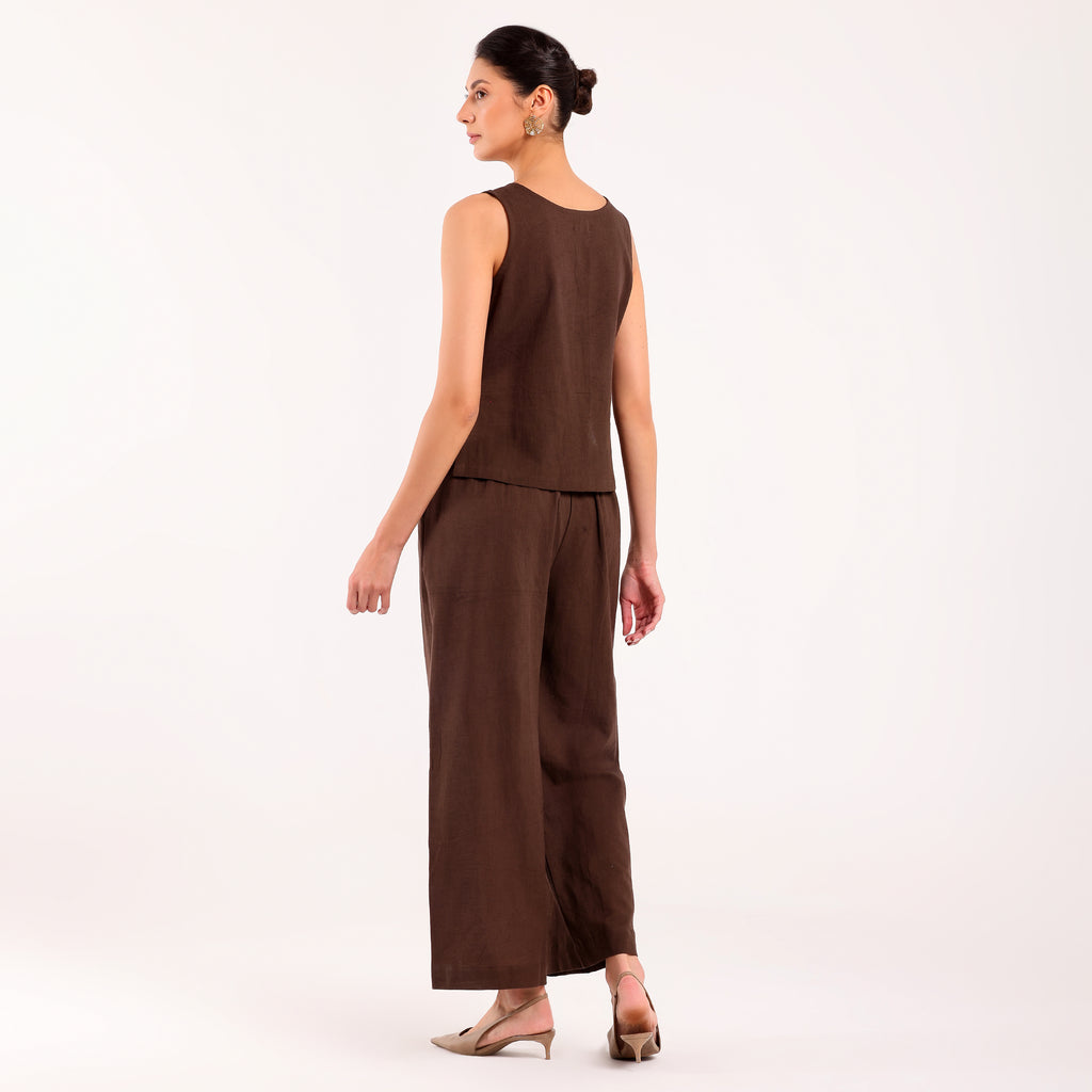Sukoon- Linen Sleeveless Coord Smoke Grey