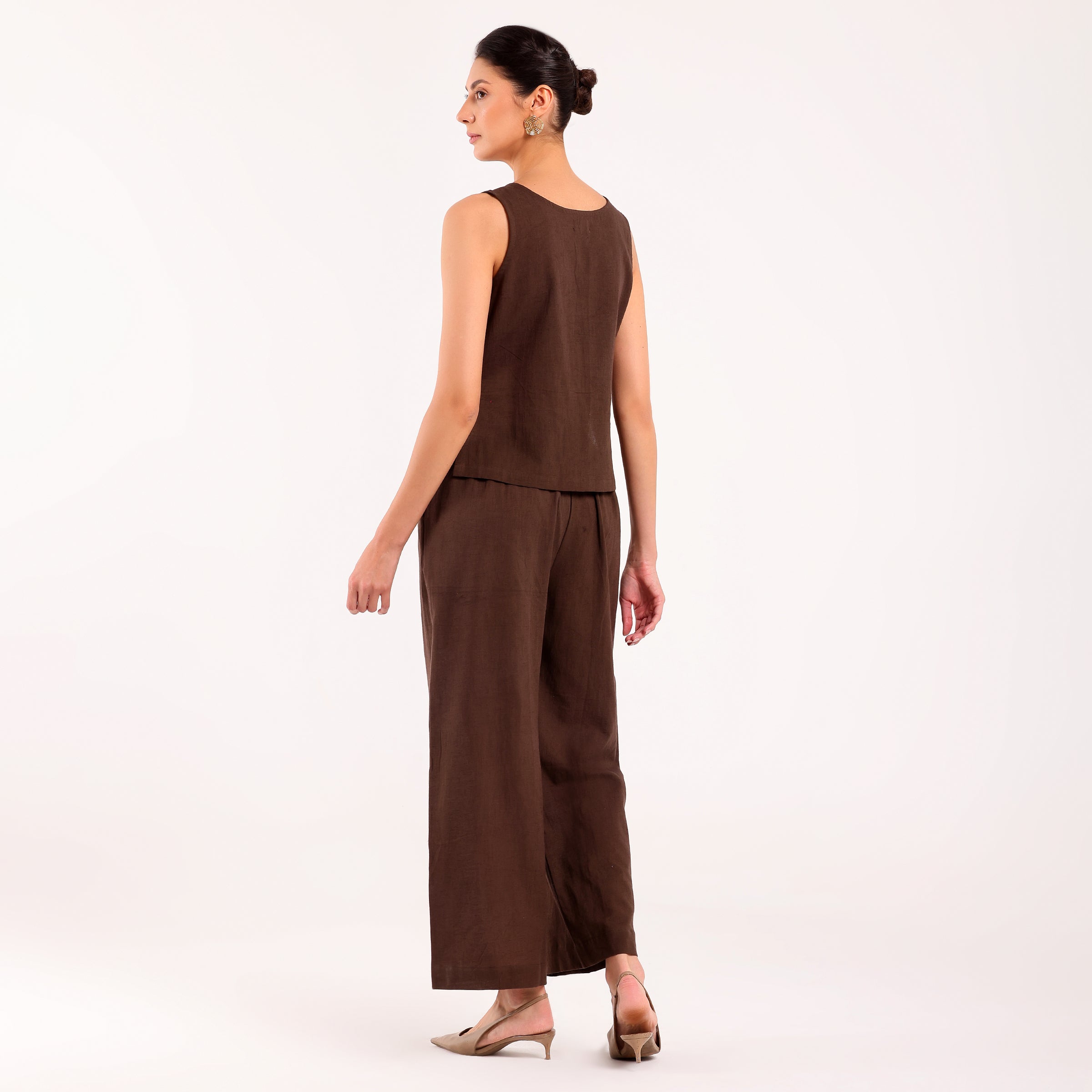 Sukoon- Linen Sleeveless Coord Smoke Grey