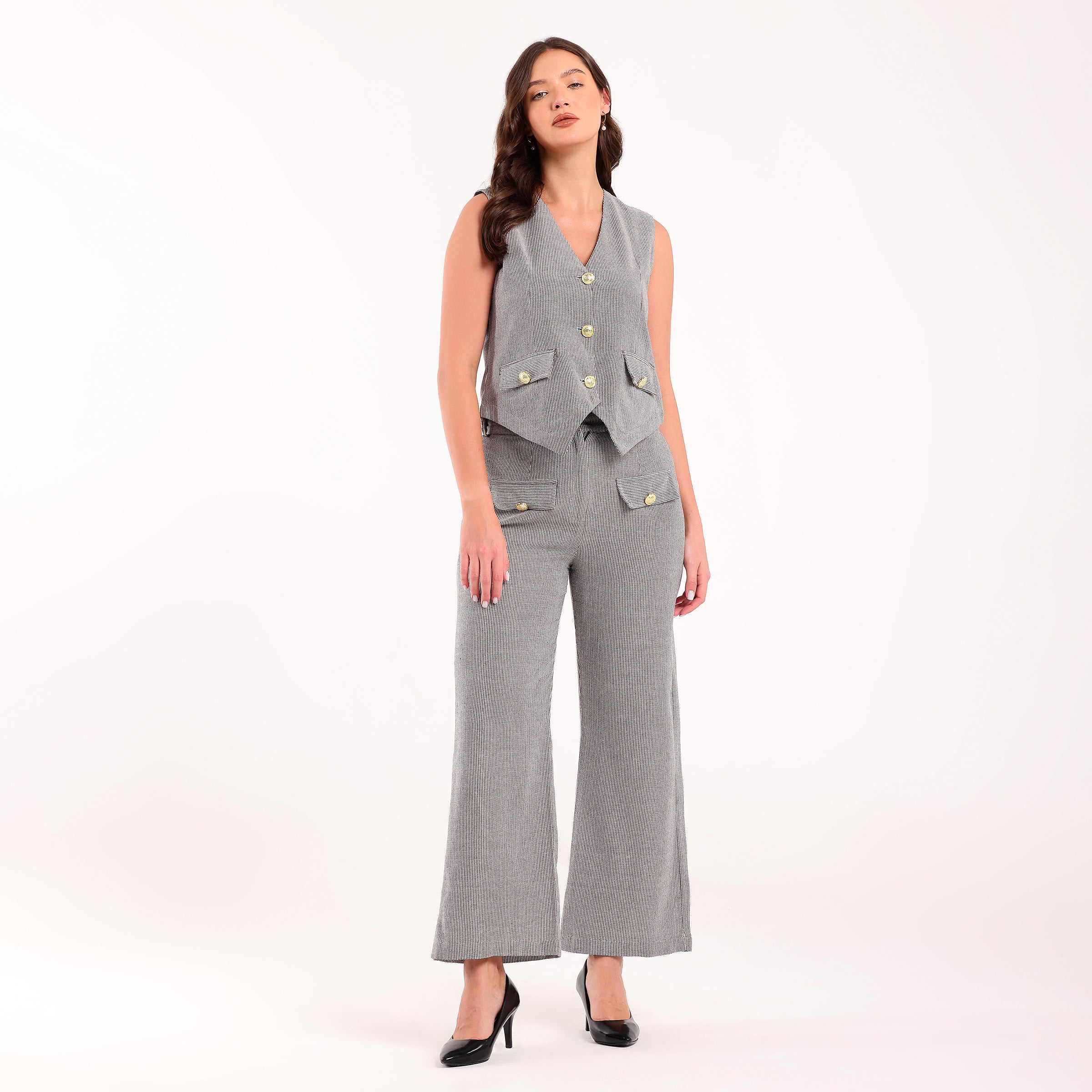 Naya- Grey Waistcoat Coord Set