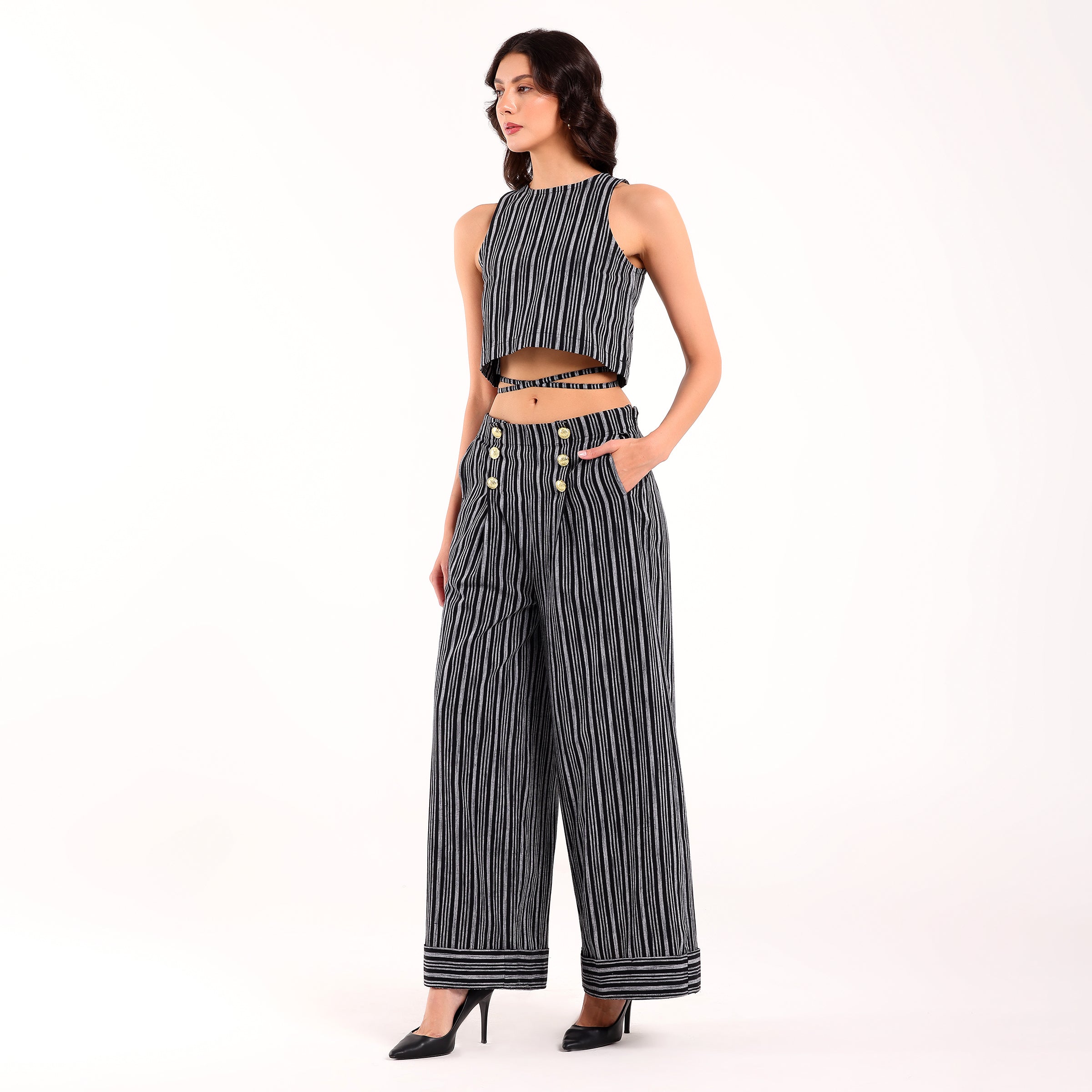 Naya- Black & White Criss Cross Coord Set