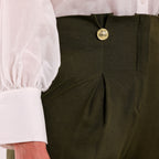 Naya- Golden Button Detailed Flared Pant