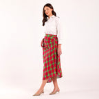 Naya-Colorful Checked Pleated Skirt