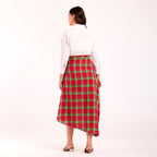 Naya-Colorful Checked Pleated Skirt
