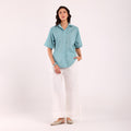 Sukoon- Khadi Textured Shirt Turquoise