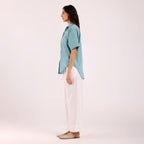 Sukoon- Khadi Textured Shirt Turquoise