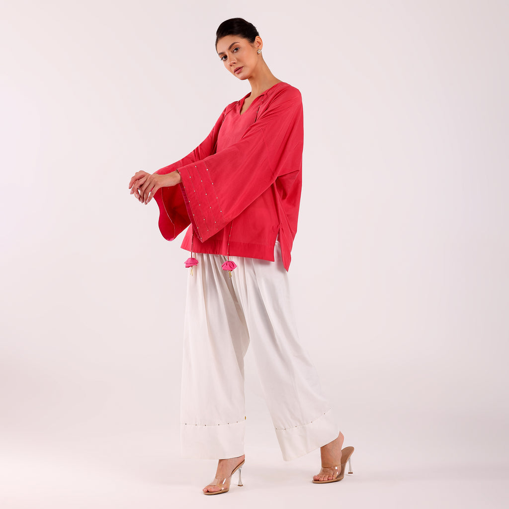 The Silk Edit- Coral Choga Set