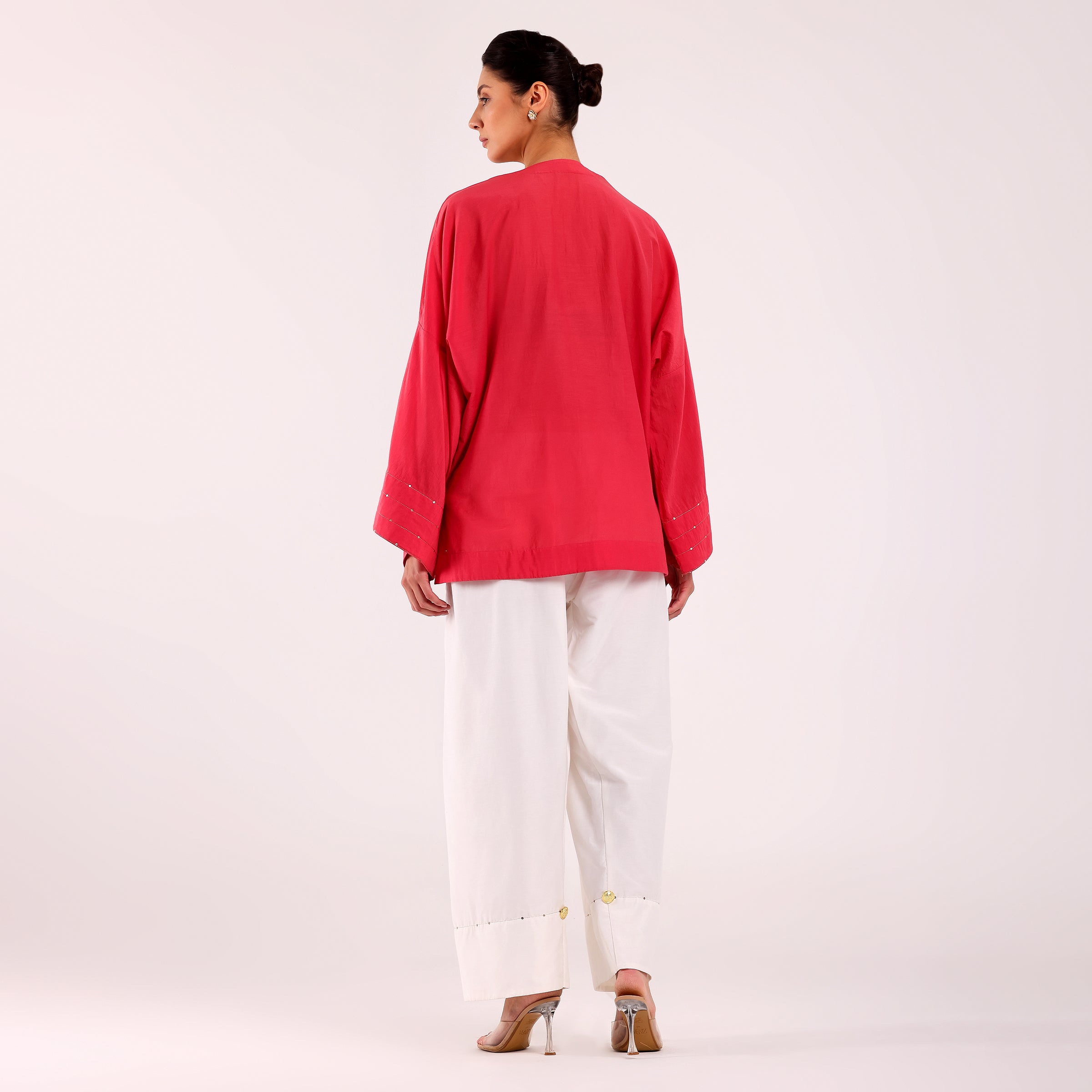 The Silk Edit- Coral Choga Set