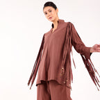 Naya-Long Stripped Coordset- Dusty Rose