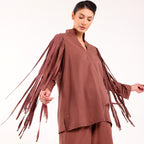 Naya-Long Stripped Coordset- Dusty Rose