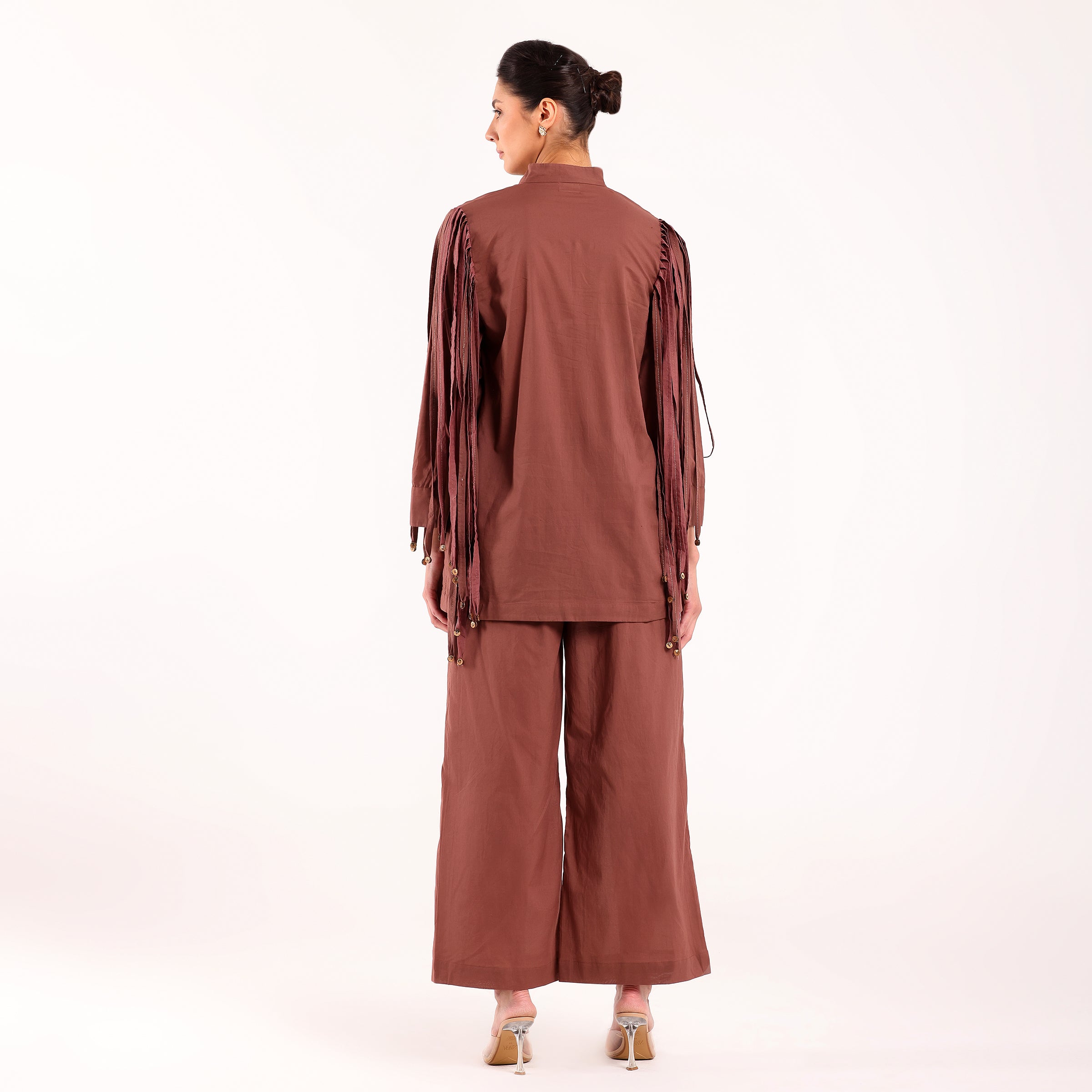 Naya-Long Stripped Coordset- Dusty Rose