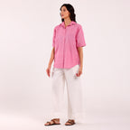 Sukoon- Khadi Textured Shirt Pink