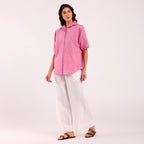 Sukoon- Khadi Textured Shirt Pink