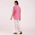 Sukoon- Khadi Textured Shirt Pink