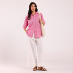 Sukoon- Khadi Textured Shirt Pink
