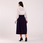 Naya- Box Pleated Blue Skirt
