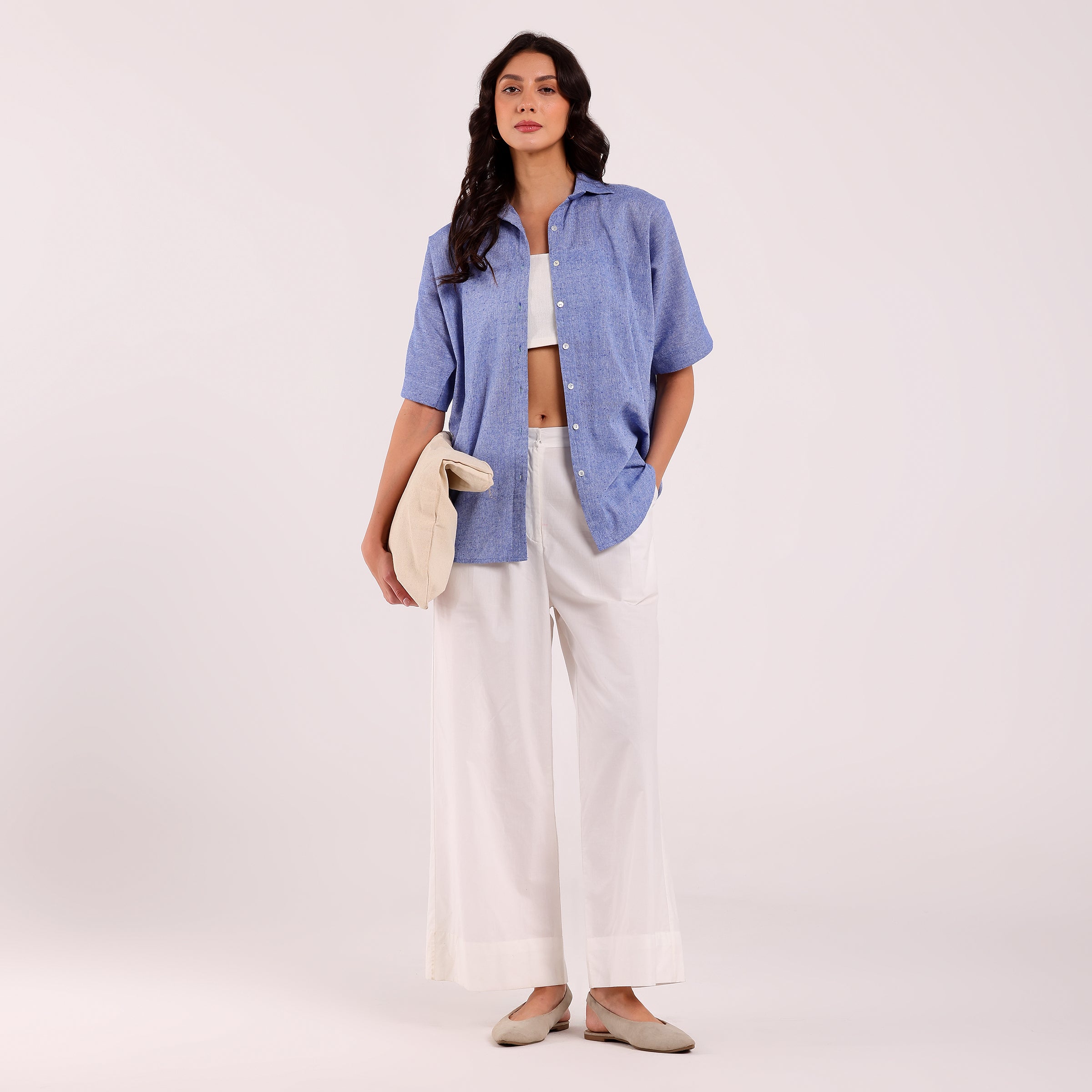Sukoon- Khadi Textured Shirt Cloud Blue