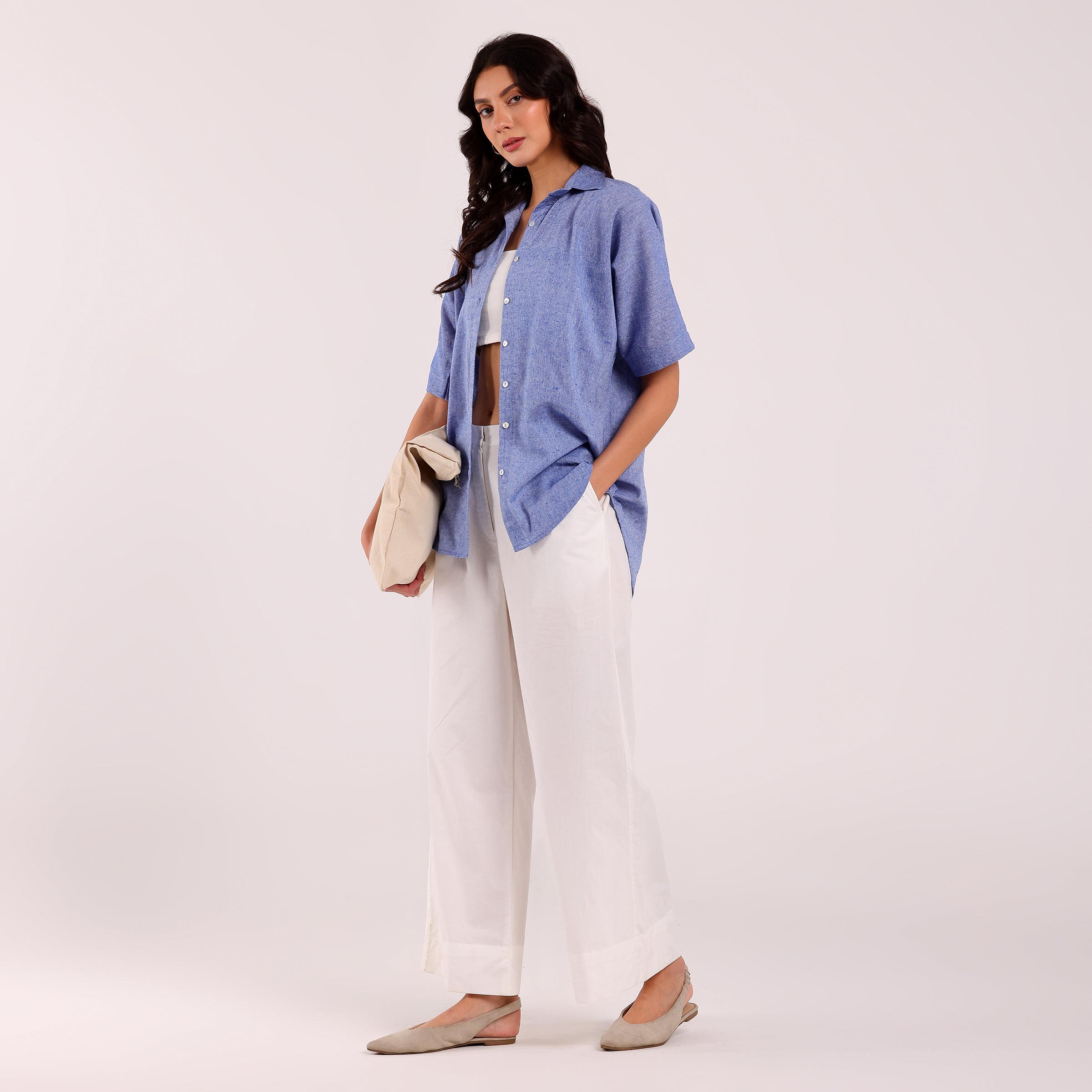 Sukoon- Khadi Textured Shirt Cloud Blue