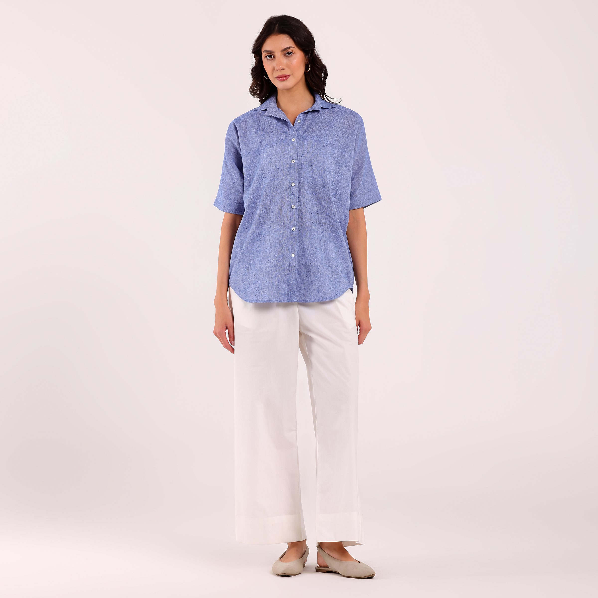 Sukoon- Khadi Textured Shirt Cloud Blue