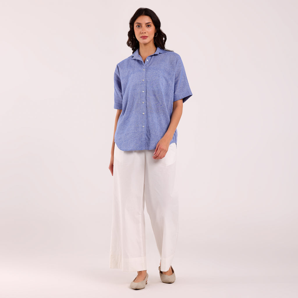 Sukoon- Khadi Textured Shirt Cloud Blue