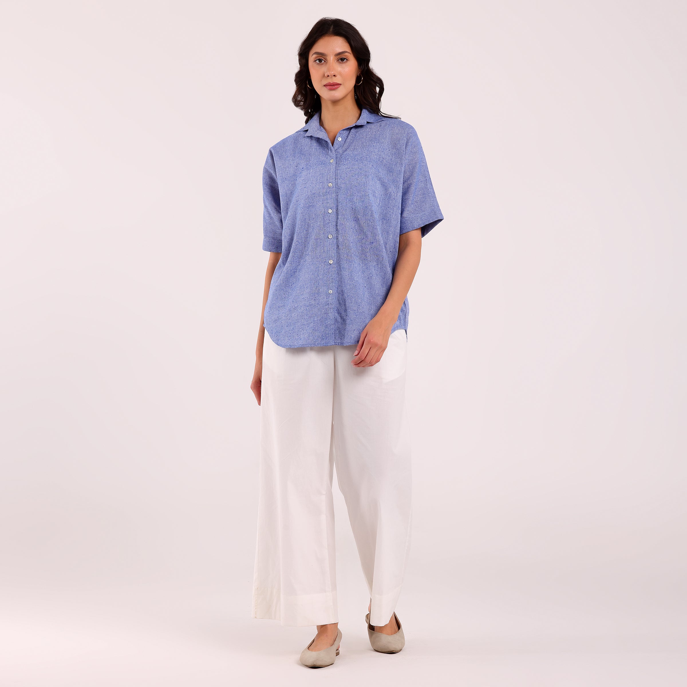 Sukoon- Khadi Textured Shirt Cloud Blue