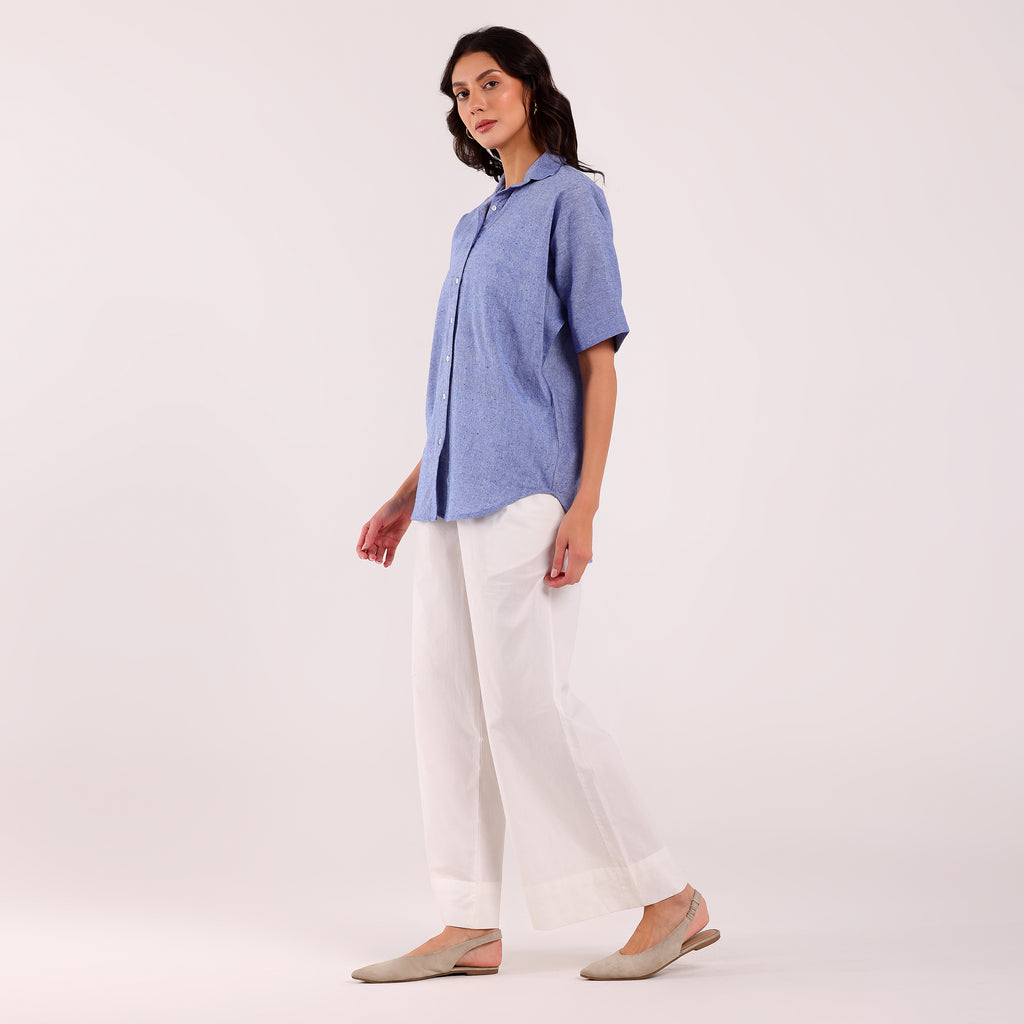 Sukoon- Khadi Textured Shirt Cloud Blue