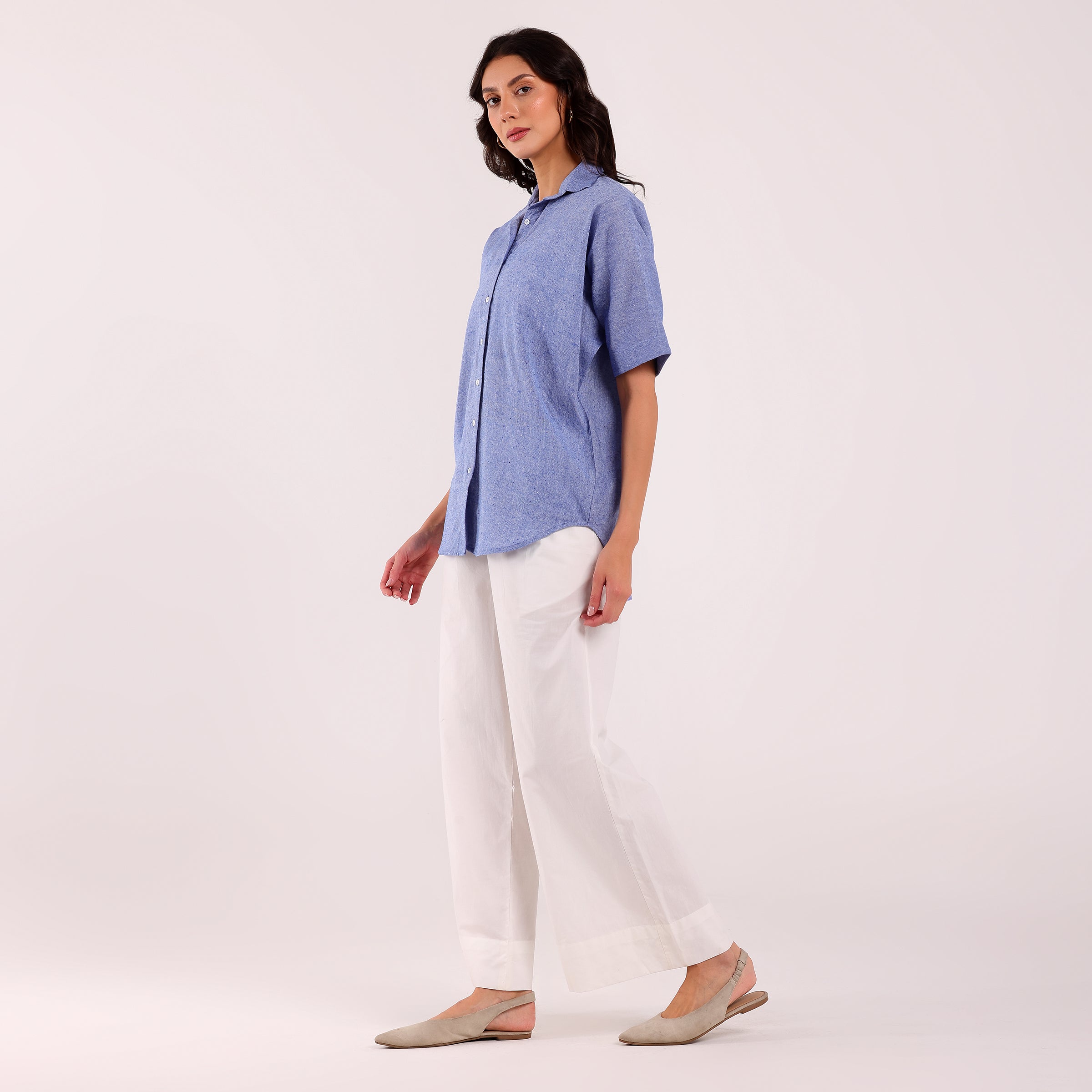 Sukoon- Khadi Textured Shirt Cloud Blue