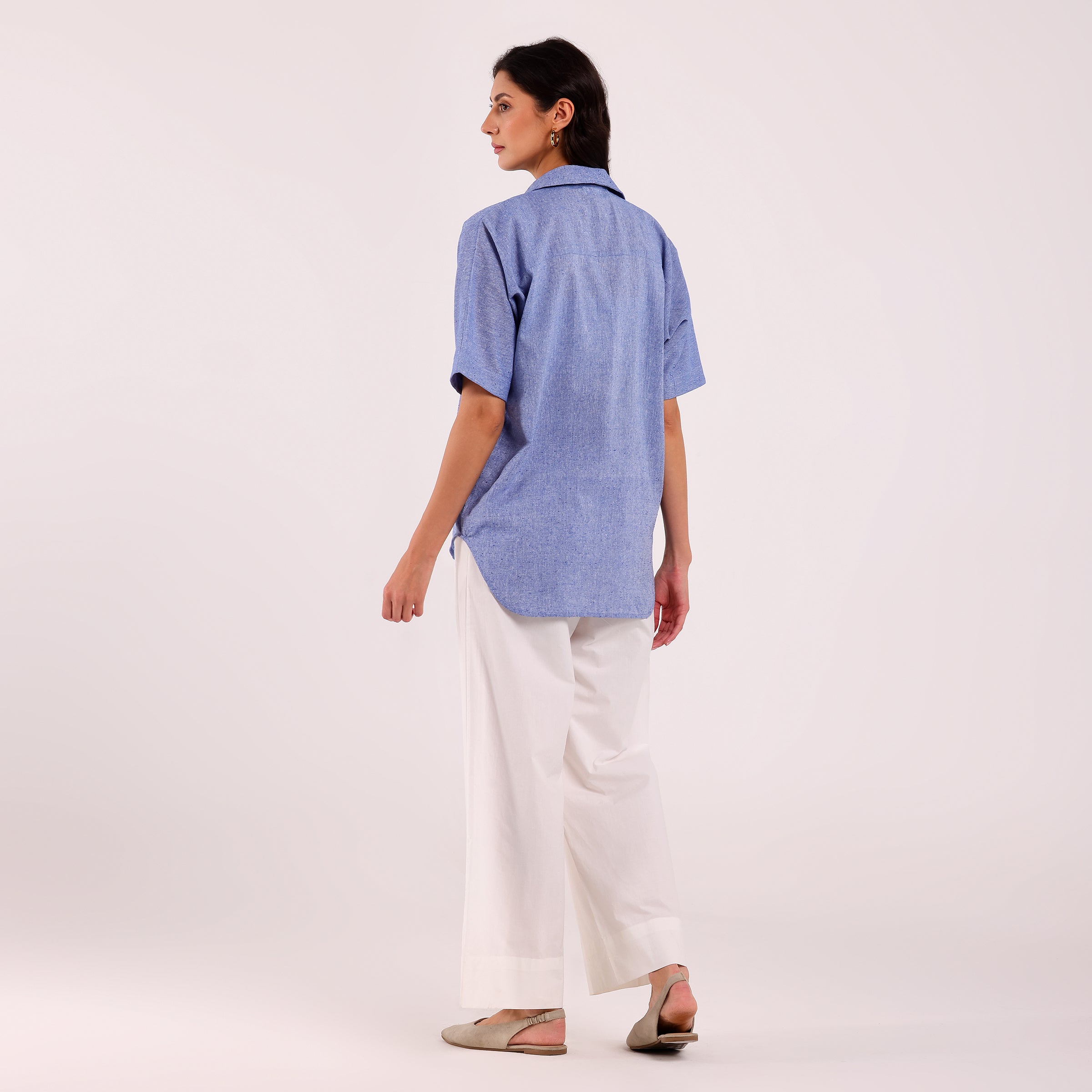 Sukoon- Khadi Textured Shirt Cloud Blue
