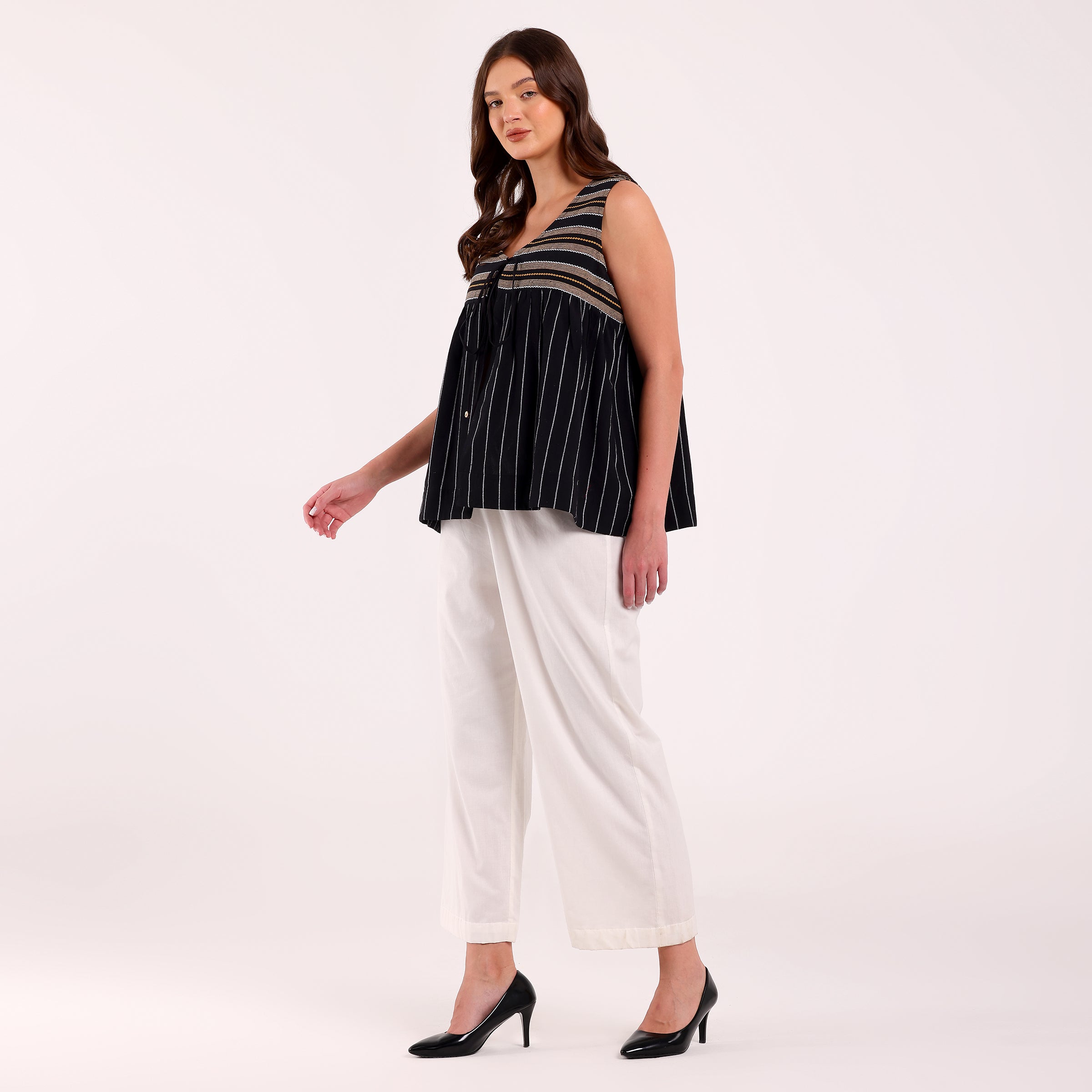 Naya- Front Open Sleeveless Jacket (Mustard)