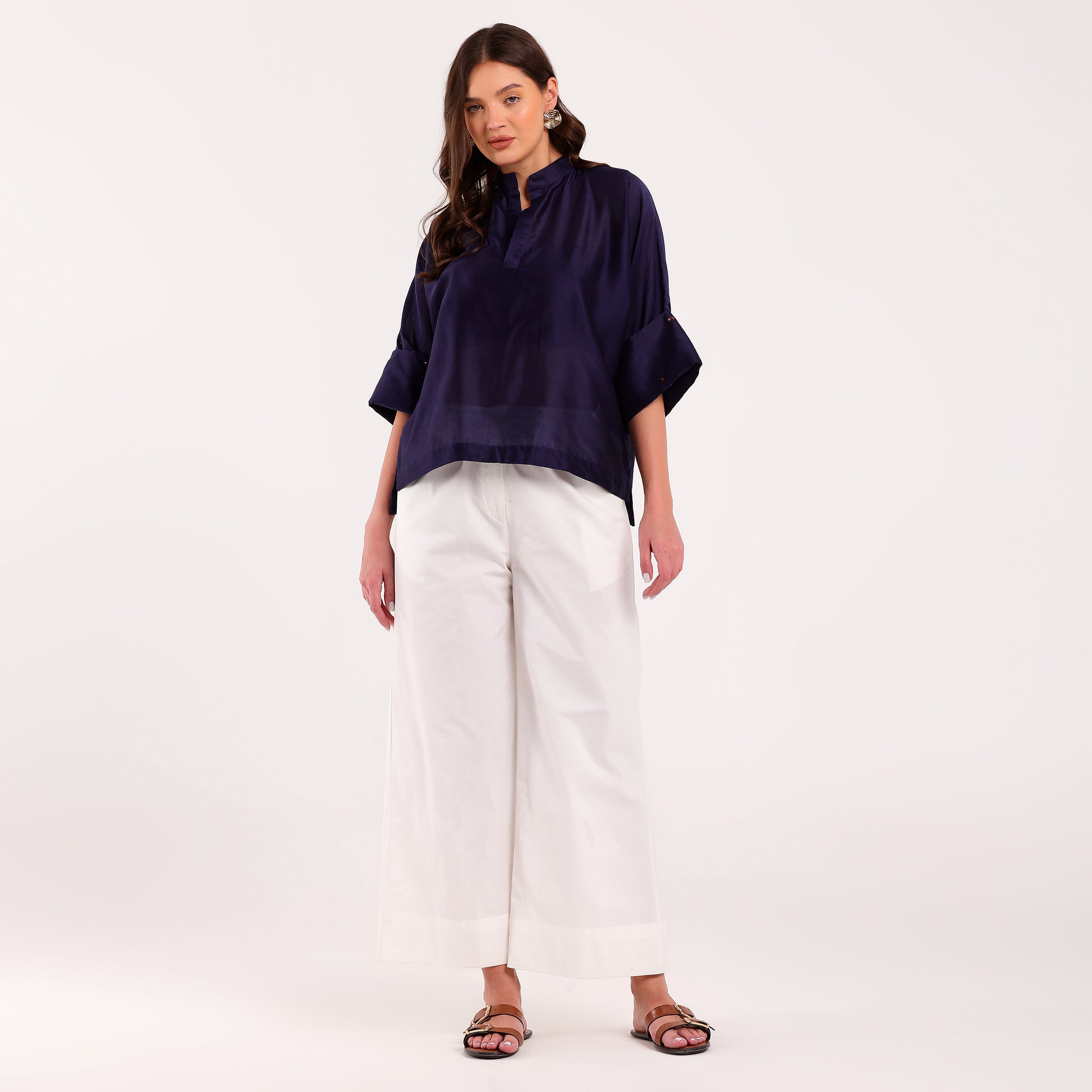 The Silk Edit- Navy Blue Shirt