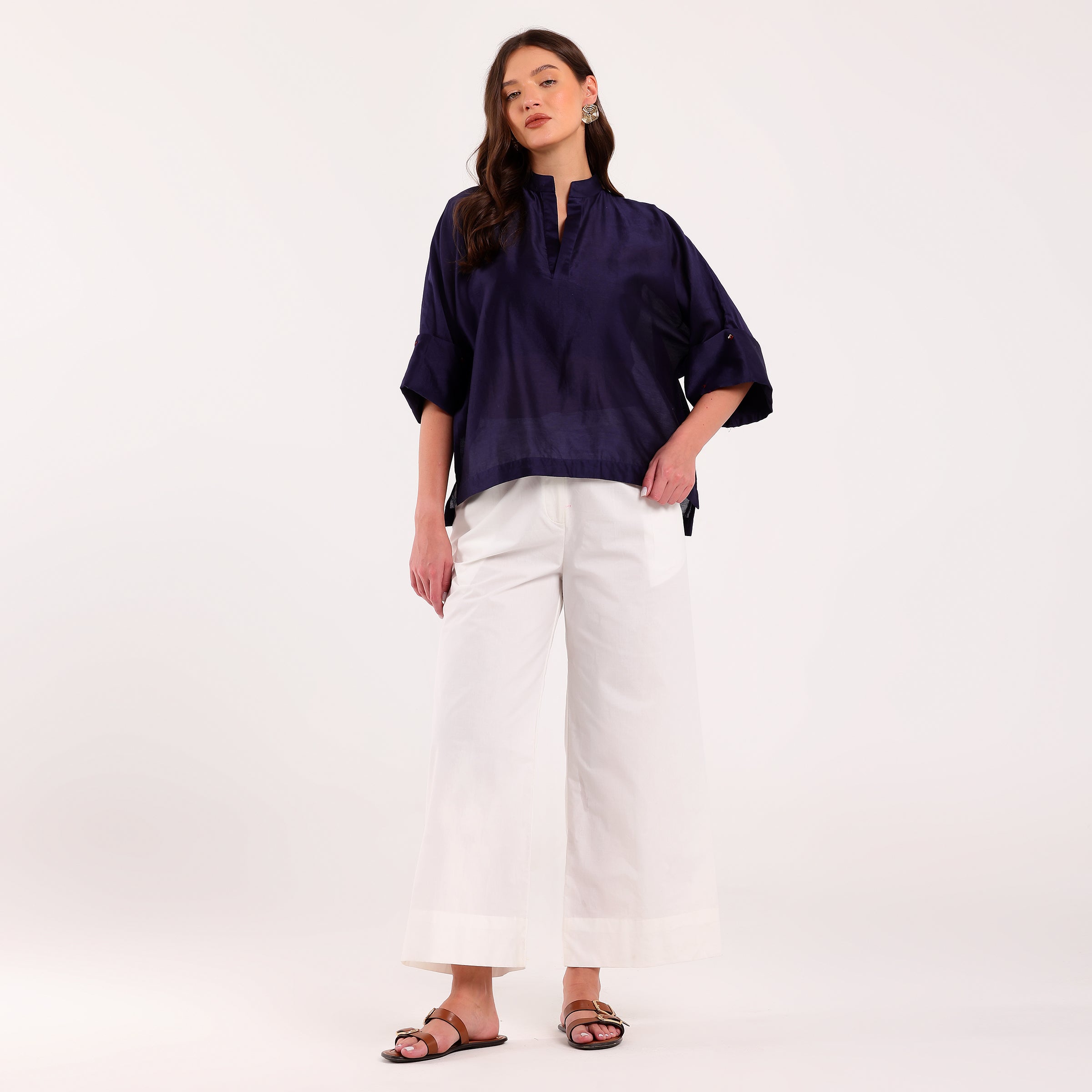 The Silk Edit- Navy Blue Shirt