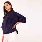The Silk Edit- Navy Blue Shirt