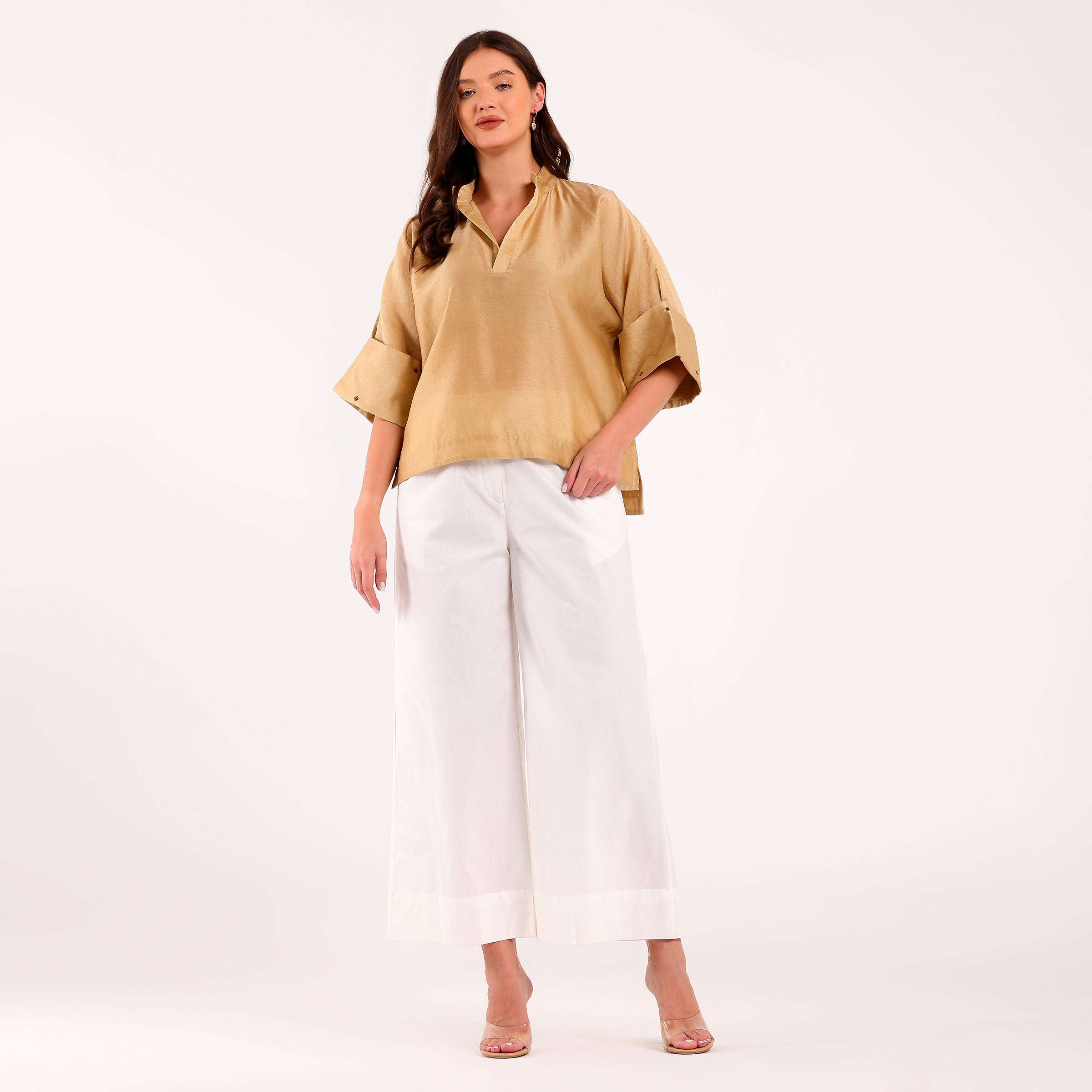 The Silk Edit- Beige Shirt