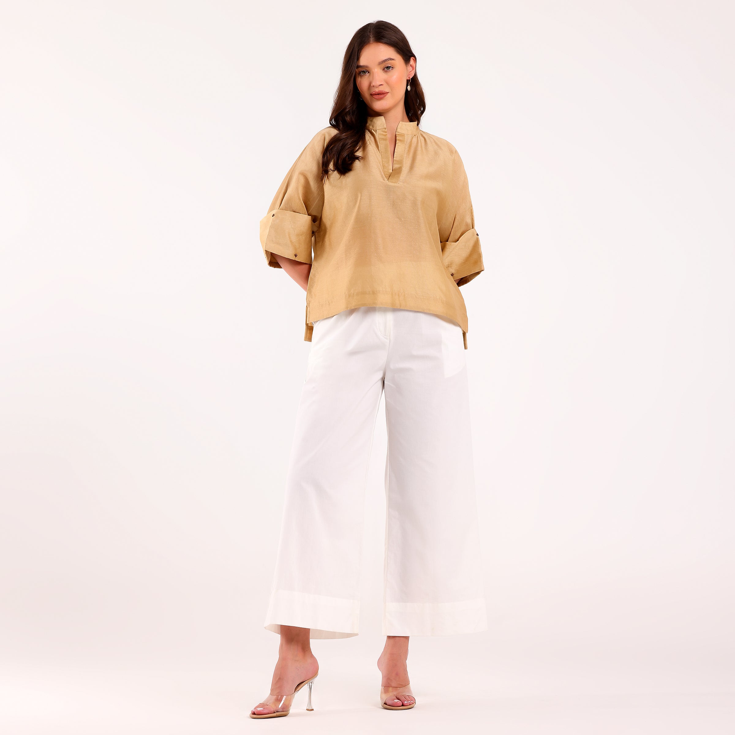 The Silk Edit- Beige Shirt
