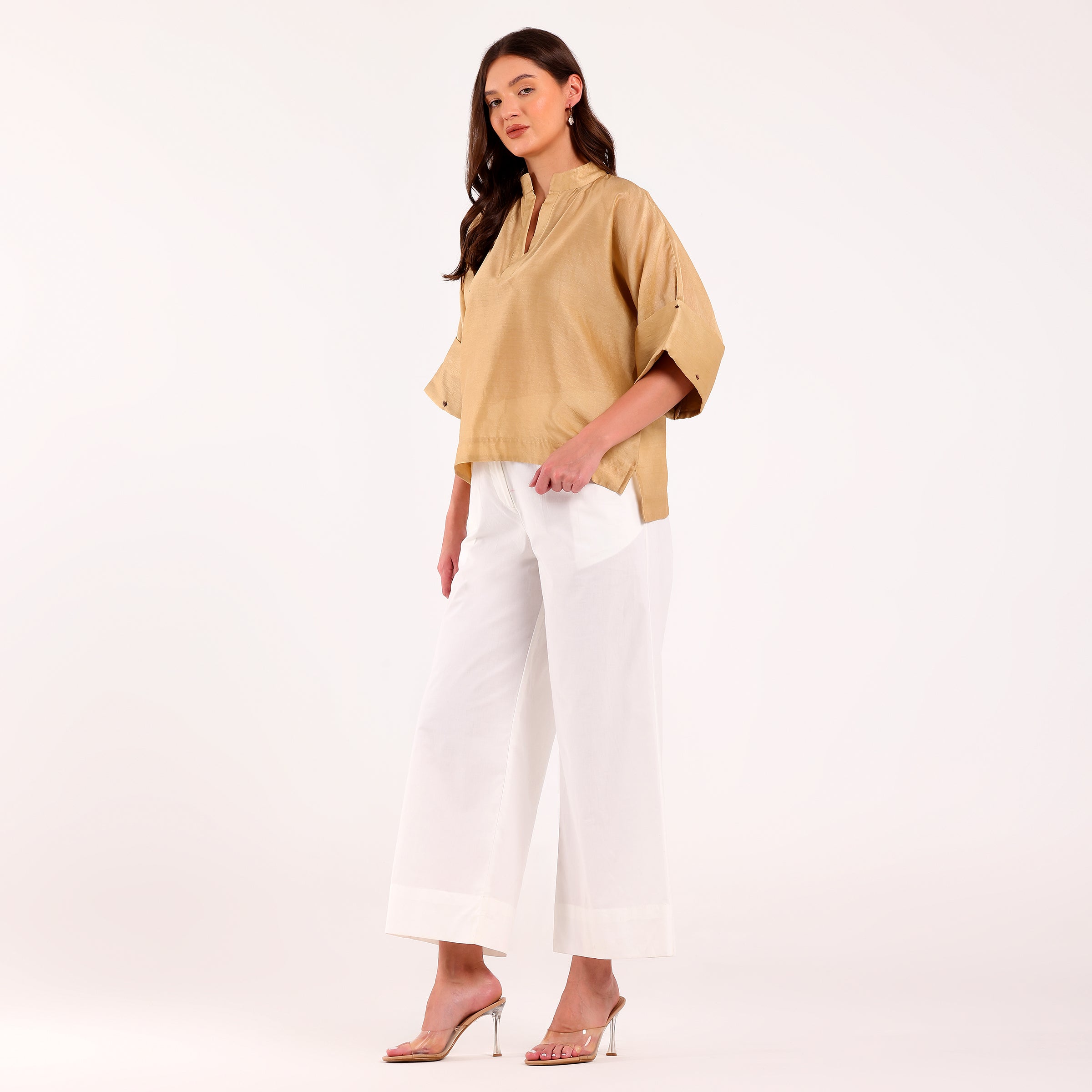 The Silk Edit- Beige Shirt