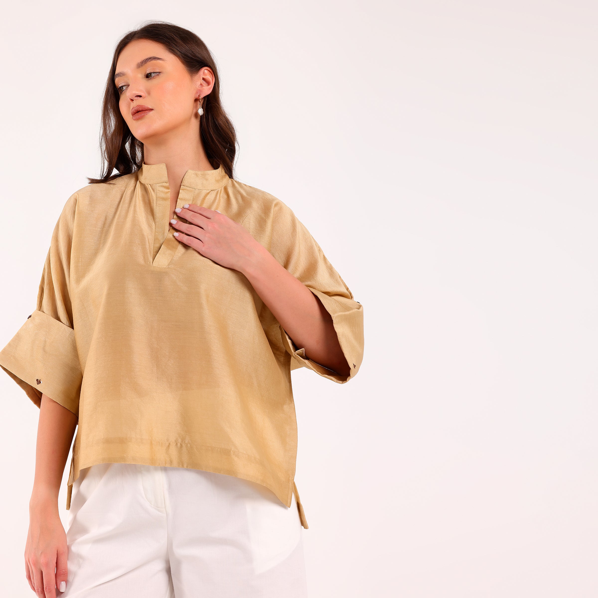 The Silk Edit- Beige Shirt