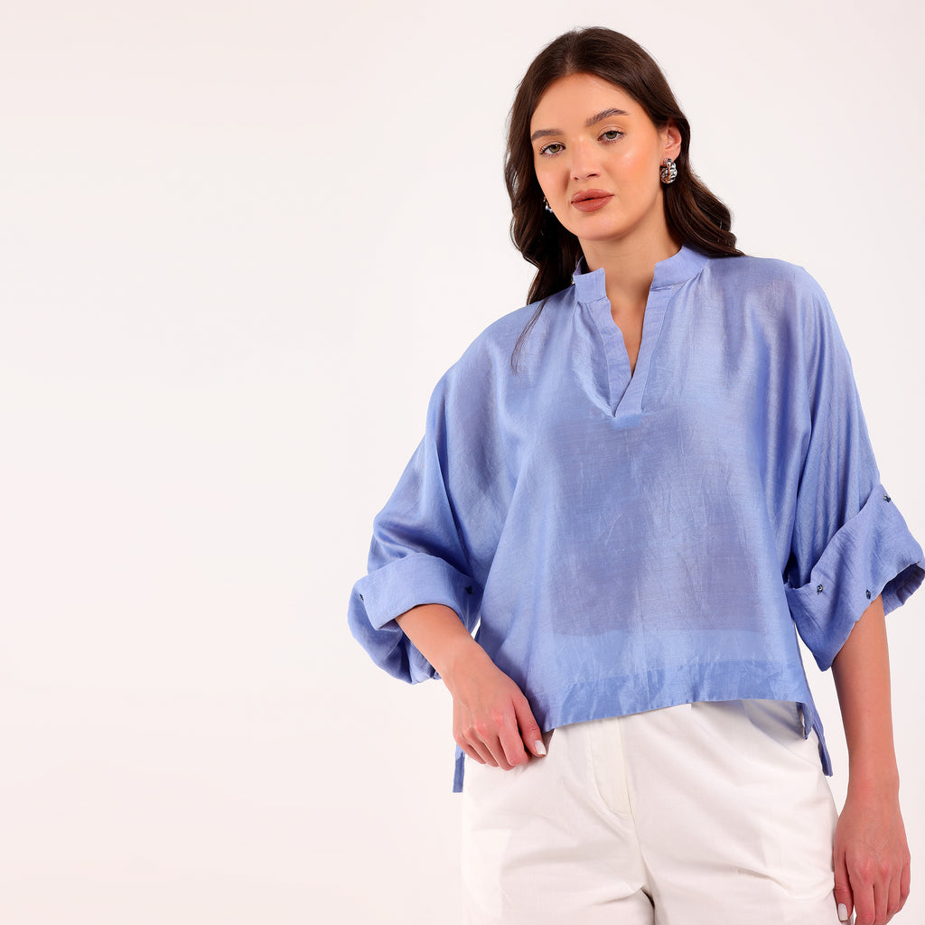 The Silk Edit- Cloud Blue Shirt