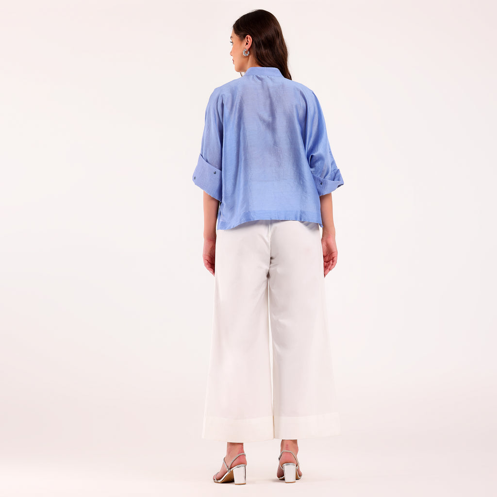 The Silk Edit- Cloud Blue Shirt